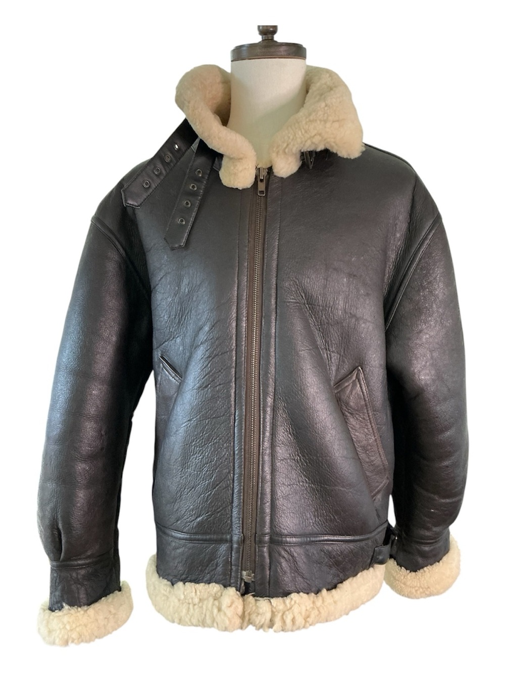 VTG USAF Mens Sz XL Type G8 Shearling Leather Bomber Jacket Flyer's Man Intermed